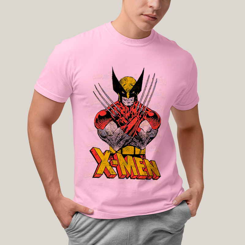 Camiseta Algodão Unissex T shirt - X Men Wolverine Traje Marrom