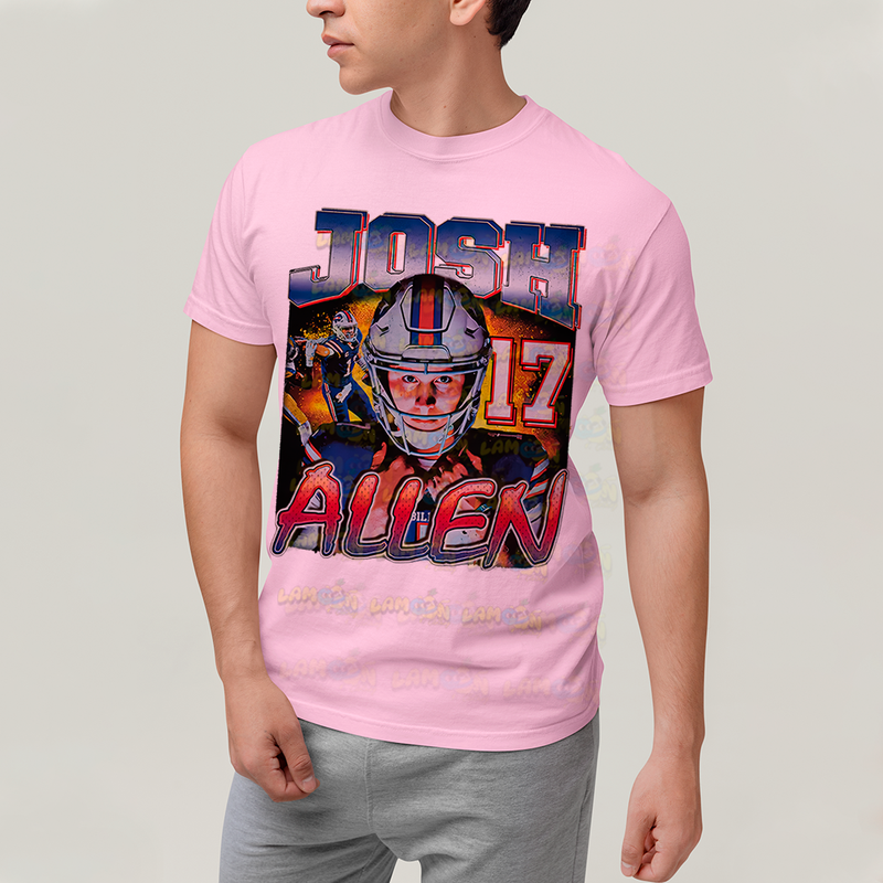 Camiseta Algodão Unissex T shirt - Josh Allen 17 jogador de futebol