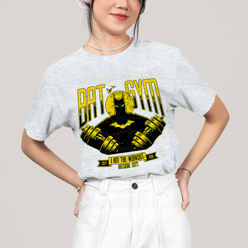 Camiseta Algodão Unissex T shirt - Batman Bat Gym i am the workout