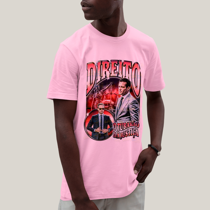 Camiseta Algodão Unissex T shirt - Direito o Tubarão da Justiça Meme advogado advocacia