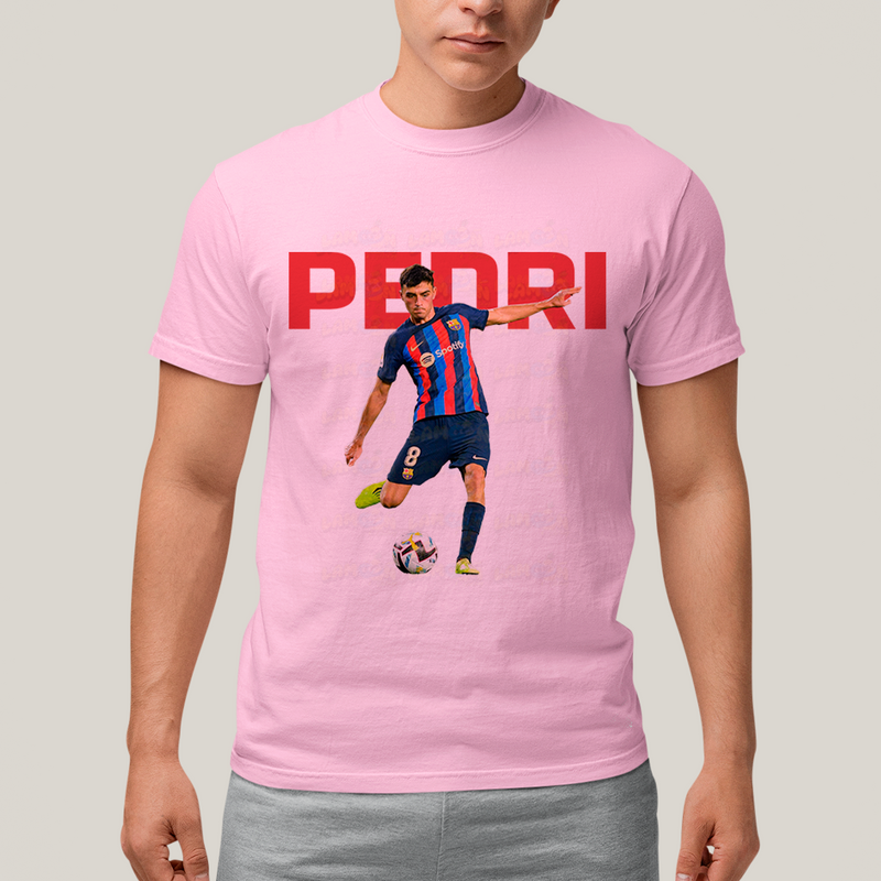 Camiseta Algodão Unissex T shirt - Pedri Jogador Barcelona Espanha