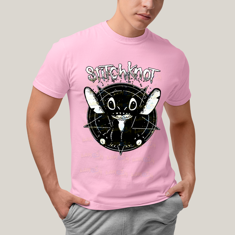 Camiseta Algodão Unissex T shirt Stitchknot Lilo & Stitch