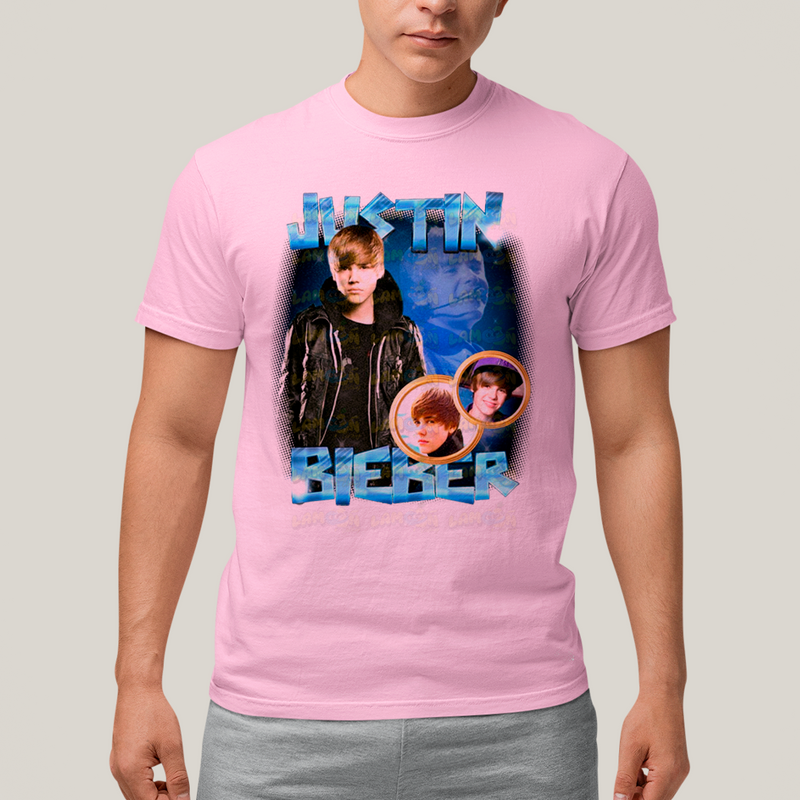 Camiseta Algodão Unissex T shirt Graphic Tee Justin Bieber Jovem