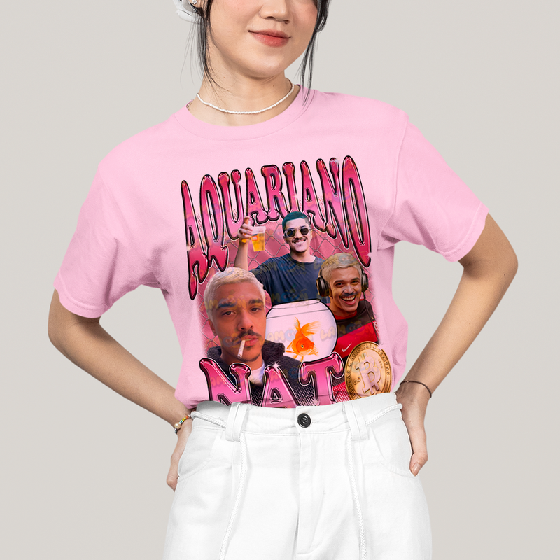 Camiseta Algodão Unissex T shirt - Aquariano Nato Chico Moedas