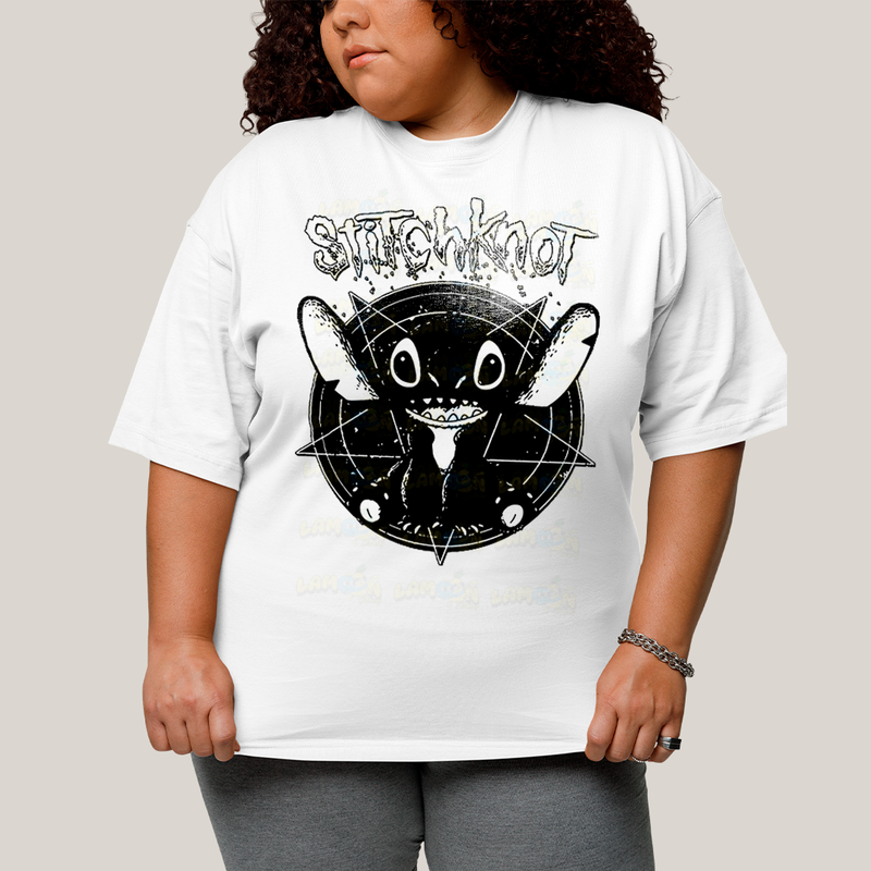 Camiseta Plus Size Algodão Unissex T shirt Stitchknot Lilo & Stitch