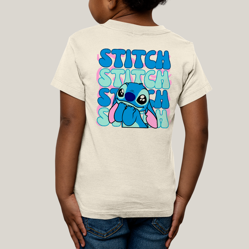 Camiseta Infantil Algodão Unissex T shirt Lilo & Stitch Orelha Caida FC