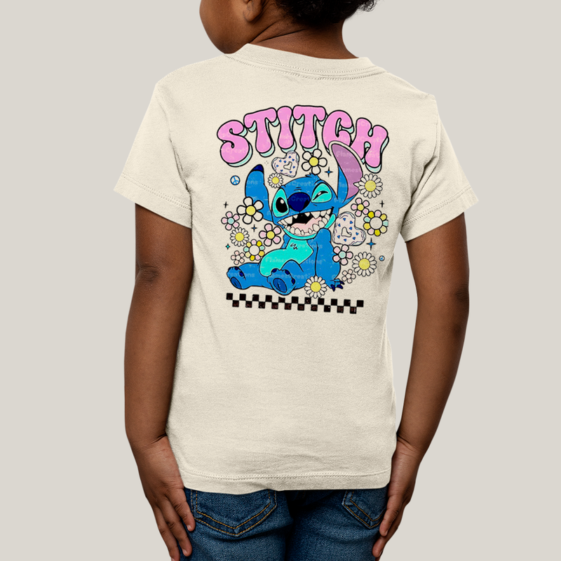 Camiseta Infantil Algodão Unissex T shirt Lilo & Stitch Piscando FC