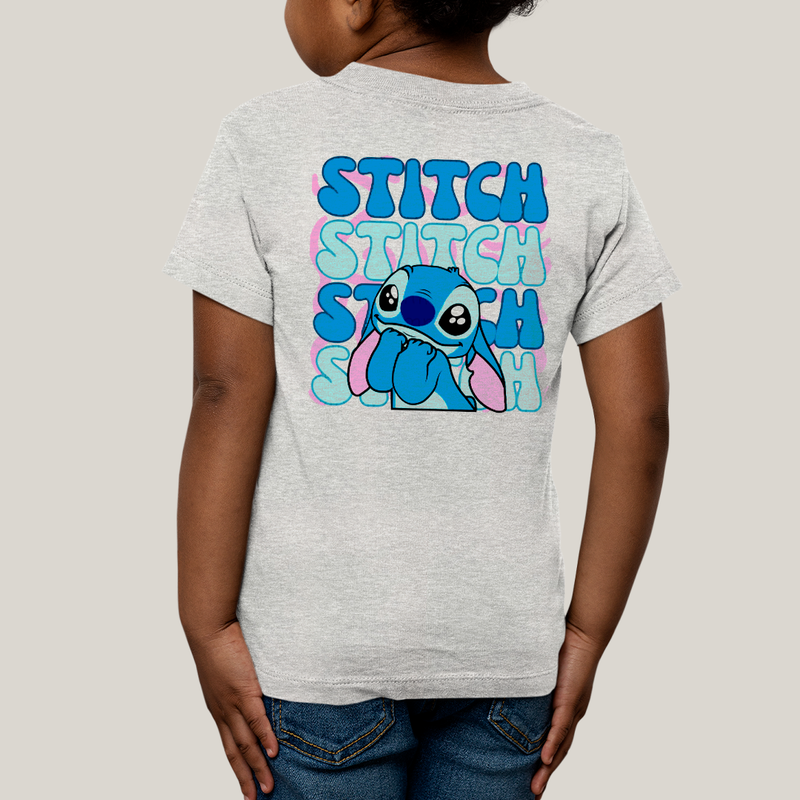Camiseta Infantil Algodão Unissex T shirt Lilo & Stitch Orelha Caida FC