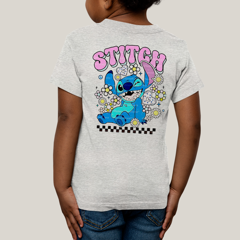Camiseta Infantil Algodão Unissex T shirt Lilo & Stitch Piscando FC