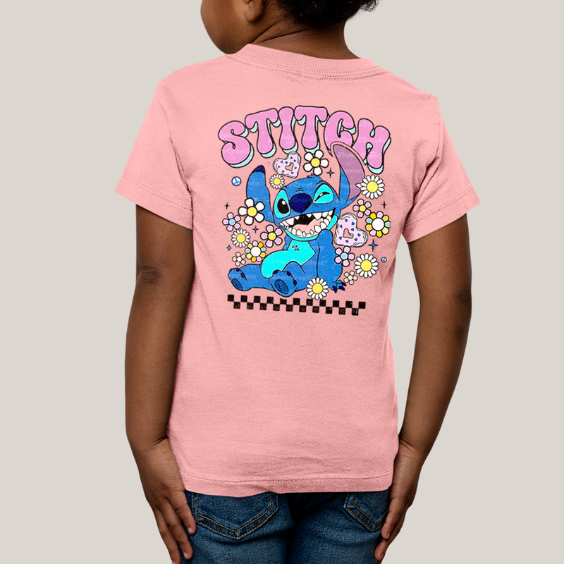 Camiseta Infantil Algodão Unissex T shirt Lilo & Stitch Piscando FC