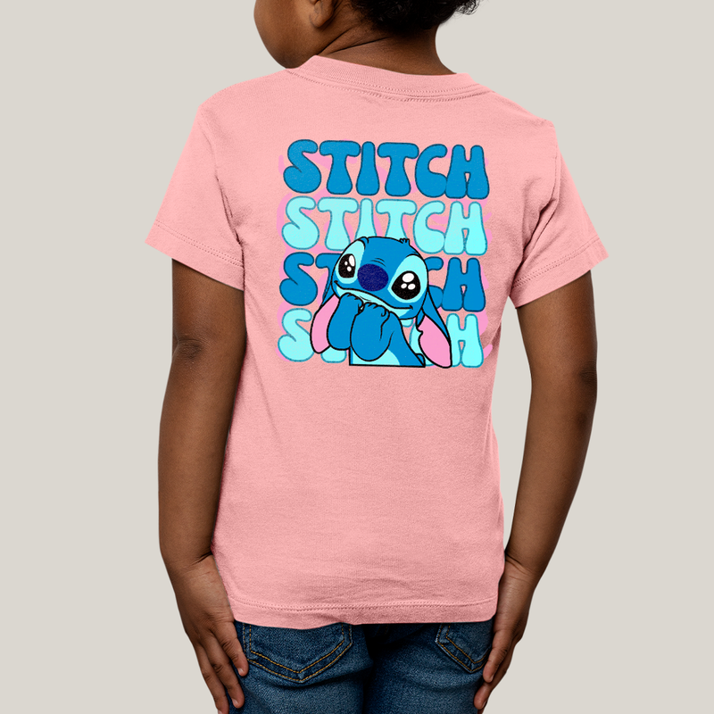 Camiseta Infantil Algodão Unissex T shirt Lilo & Stitch Orelha Caida FC