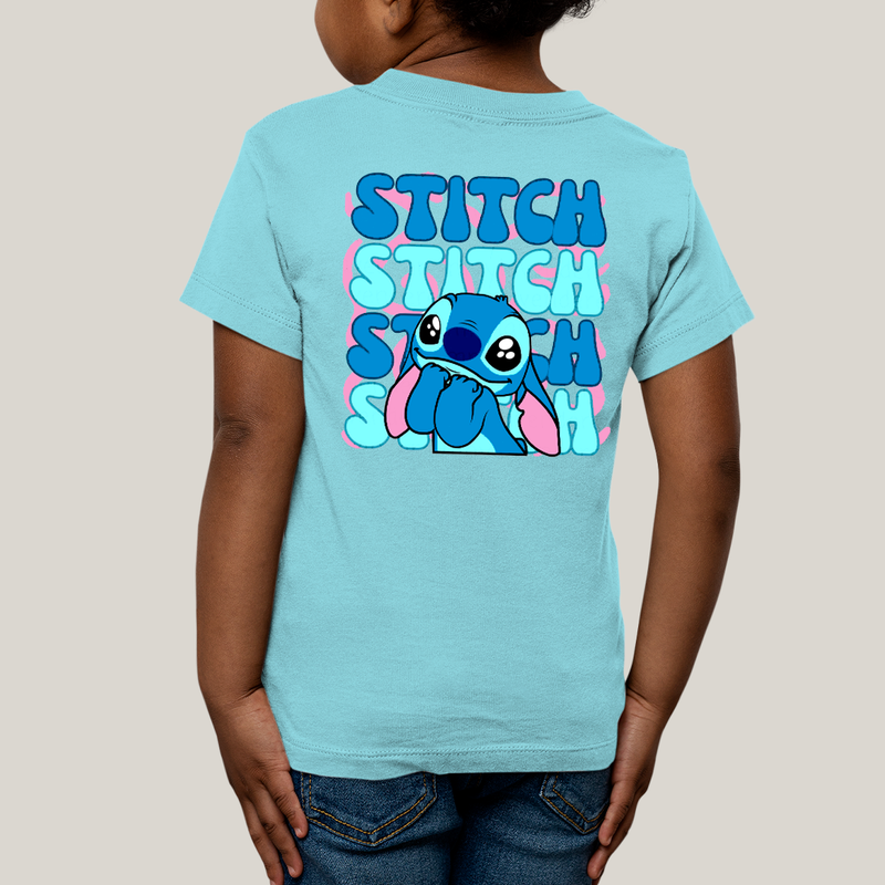 Camiseta Infantil Algodão Unissex T shirt Lilo & Stitch Orelha Caida FC
