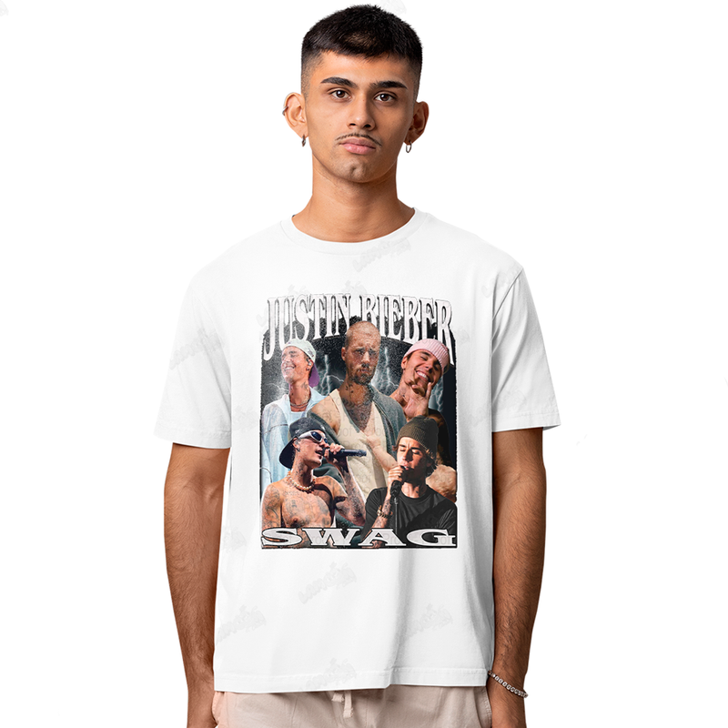 Camiseta Algodão Justin Bieber Swag