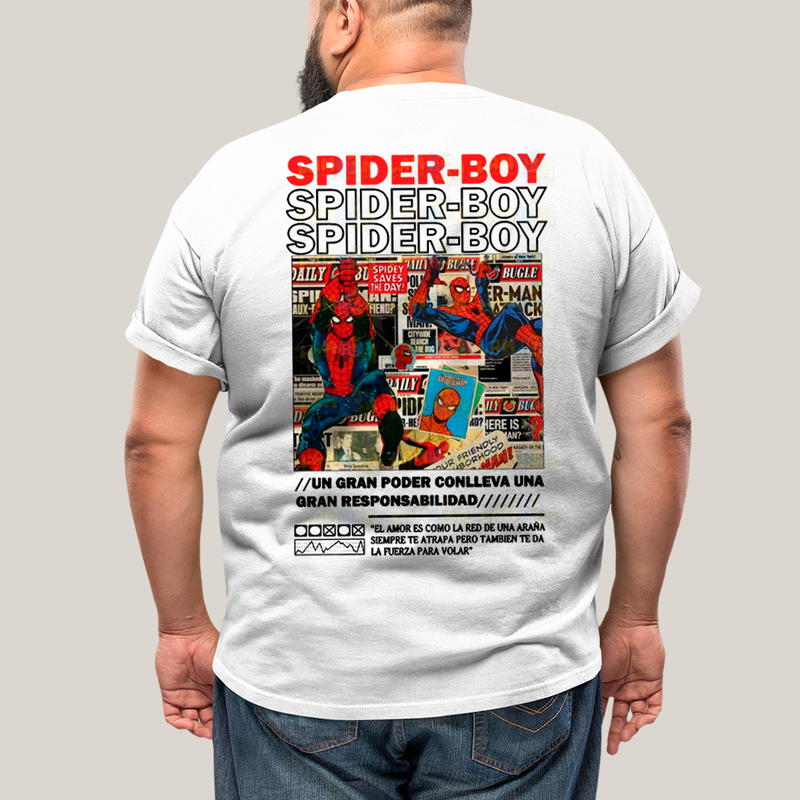 Camisa Algodão Unissex T shirt PLus Size Spider Boy & Spider Girl BFF ou casal FC