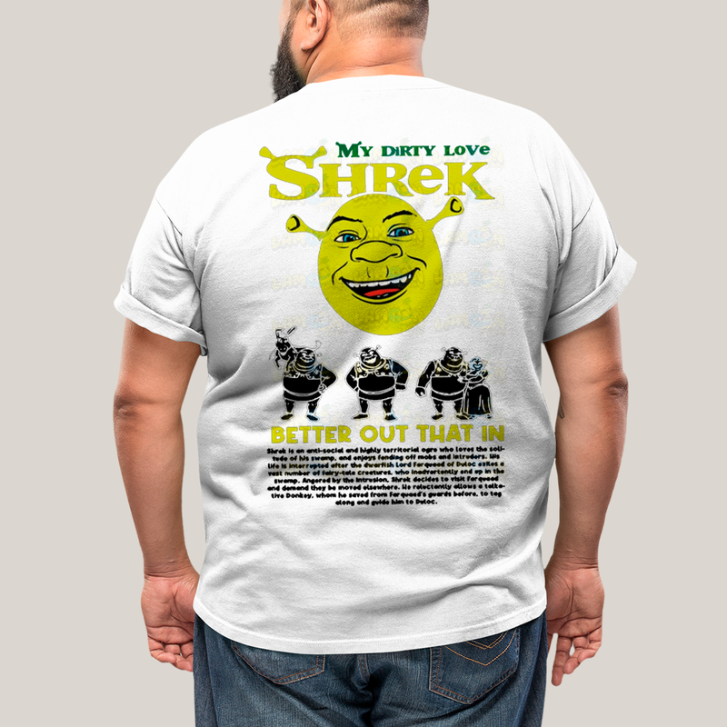 Camisa Algodão Unissex T shirt PLus Size Shrek & Fiona BFF ou casal FC