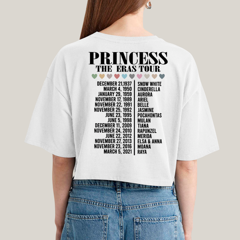 Cropped Oversized Algodão Unissex T shirt Lilo & Stitch Princess The Eras Tour FC