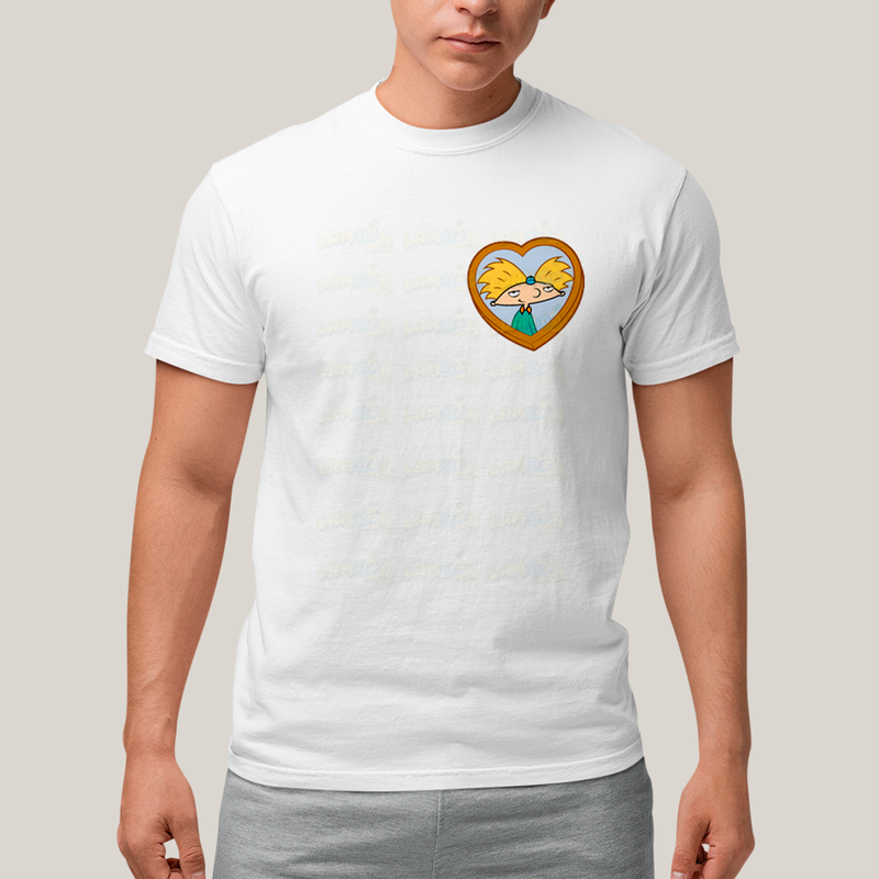 Camiseta Estampada Unissex Arnold e Helga BFF ou casal FC