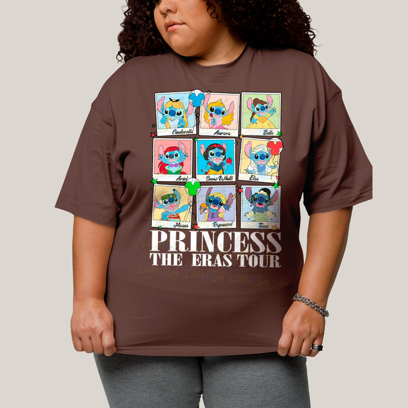 Camiseta Plus Size Algodão Unissex T shirt Lilo & Stitch Princess The Eras Tour FC