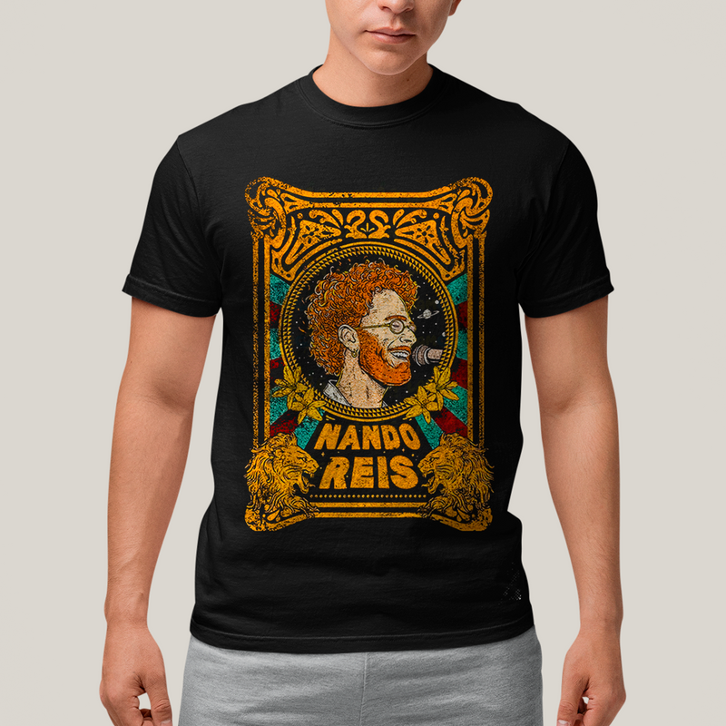 Camiseta Algodão Unissex T shirt - Nando Reis Cantor