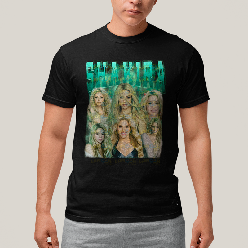 Camiseta Algodão Unissex Tshirt Graphic Tee Shakira Verde