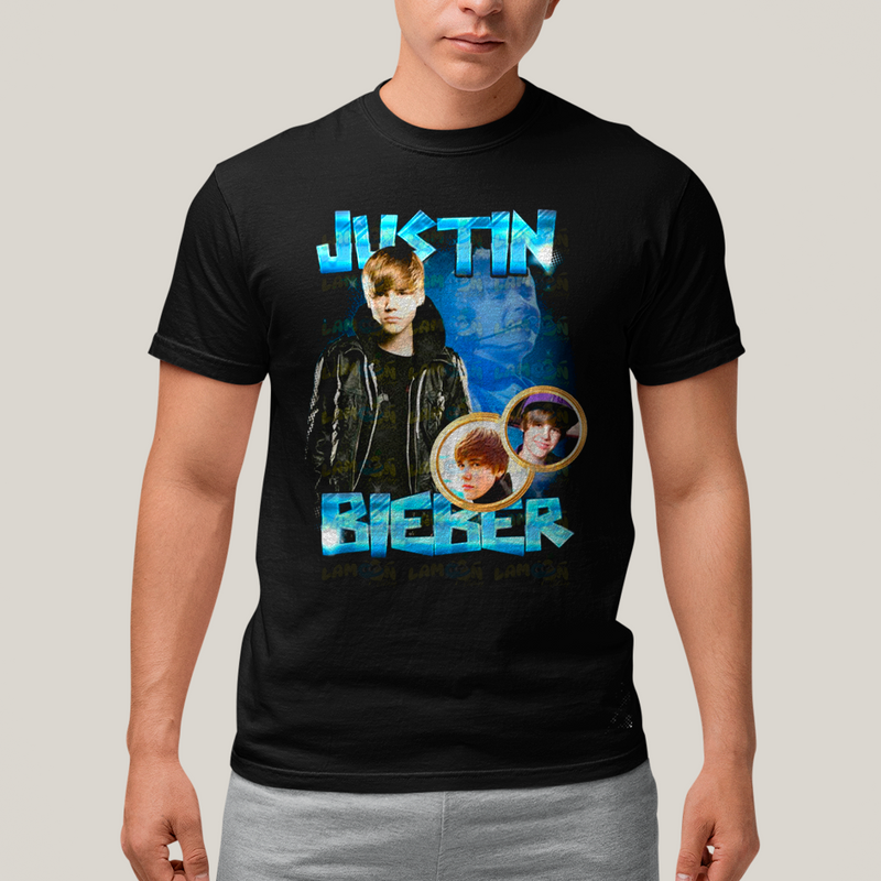 Camiseta Algodão Unissex T shirt Graphic Tee Justin Bieber Jovem