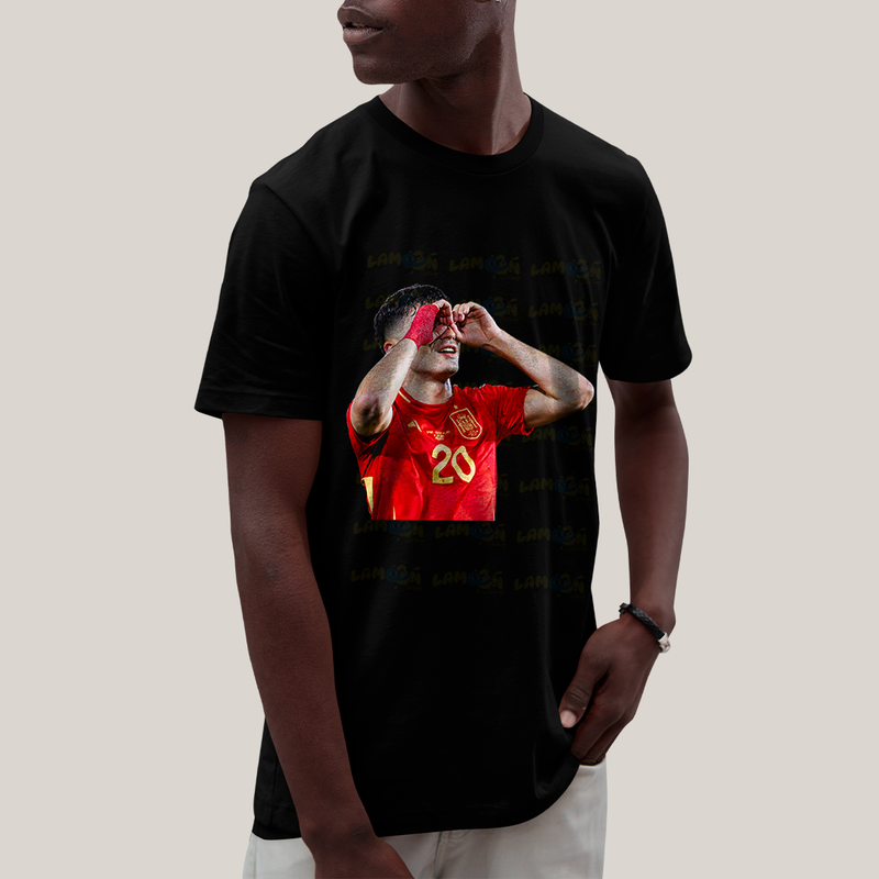 Camiseta Algodão Unissex T shirt - Pedri Jogador BC Espanha