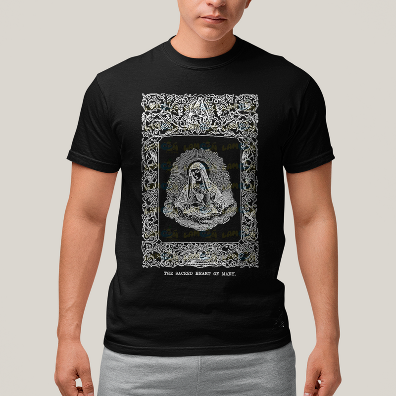 Camiseta Algodão Unissex The Sacred Heart Of Mary Maria