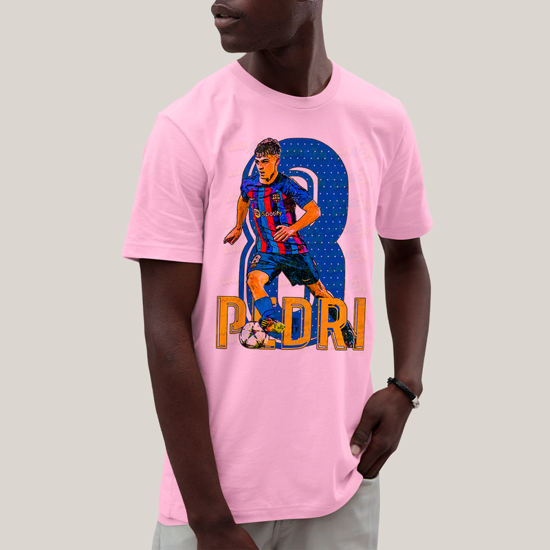 Camiseta Algodão Unissex T shirt Pedri Jogador Barcelona Espanha