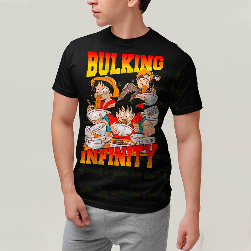 Camiseta Algodão Unissex T shirt - Bulking Infinity naruto goku luffy one piece dragon ball anime