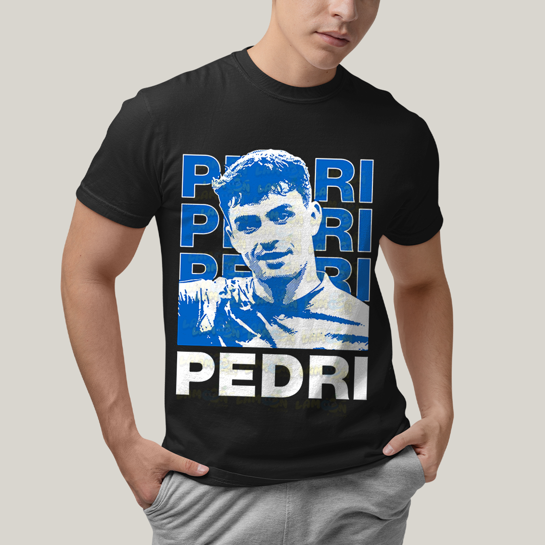 Camiseta Algodão Unissex T shirt Pedri Jogador Barcelona Espanha