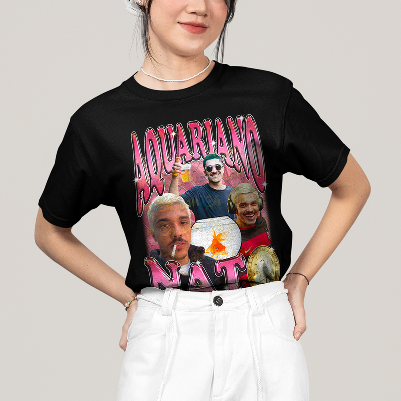 Camiseta Algodão Unissex T shirt - Aquariano Nato Chico Moedas