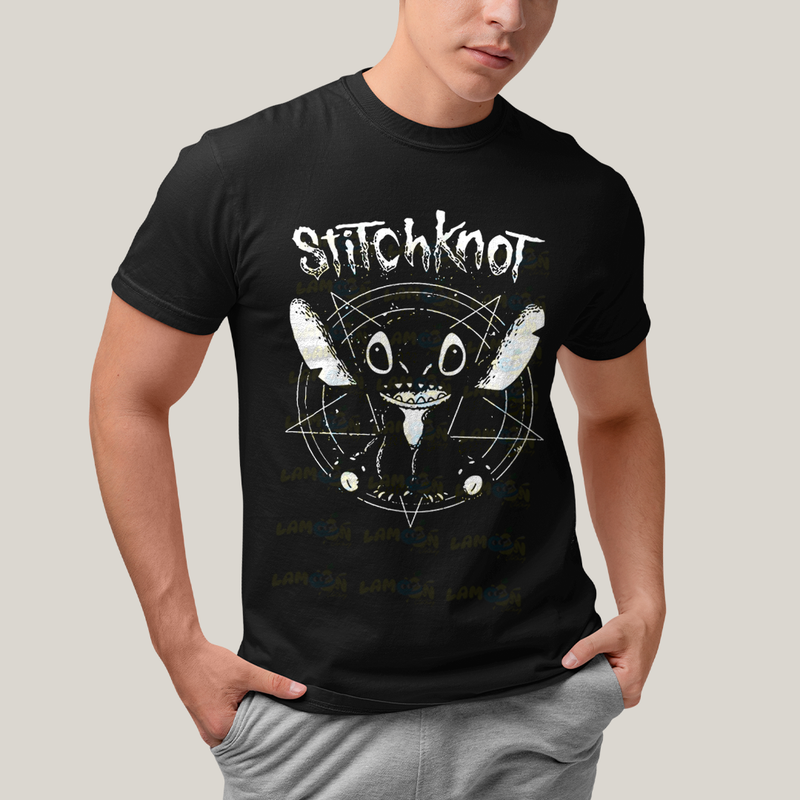 Camiseta Algodão Unissex T shirt Stitchknot Lilo & Stitch