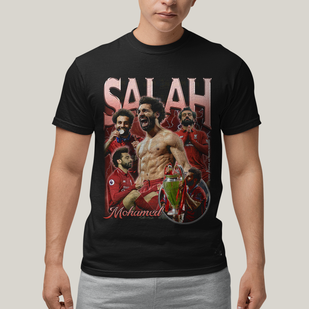 Camiseta Algodão Unissex T shirt - Mohamed Salah jogador de futebol