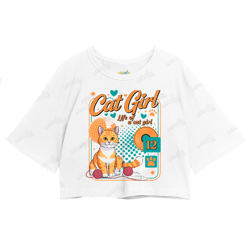 Cropped Oversized Algodão Taylor Swift Cat Girl 12