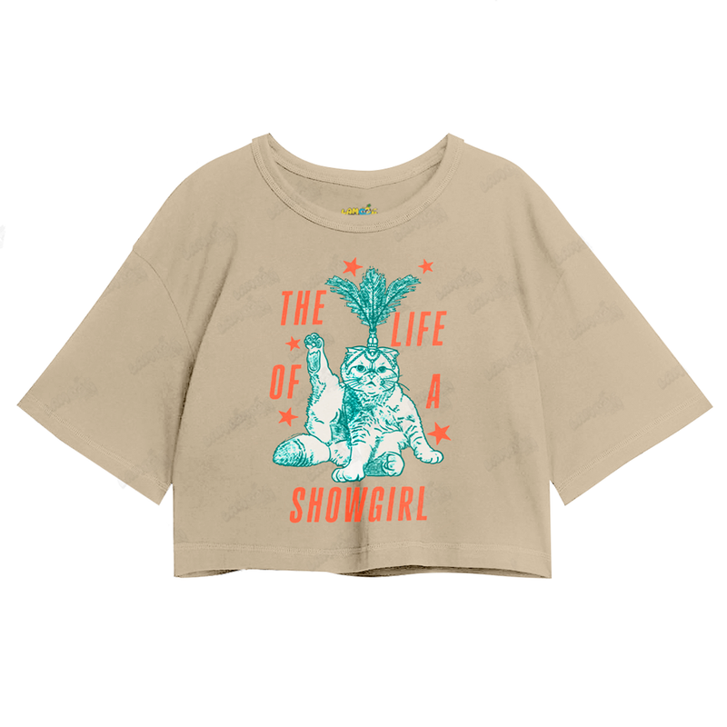 Cropped Oversized Algodão Taylor Swift Cat Showgirl