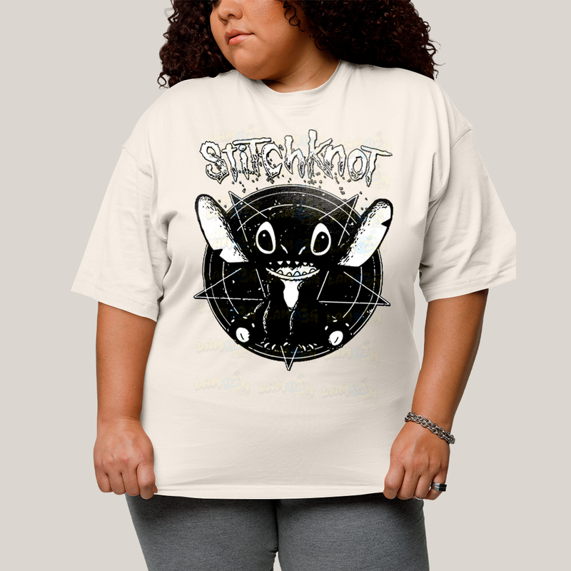 Camiseta Plus Size Algodão Unissex T shirt Stitchknot Lilo & Stitch