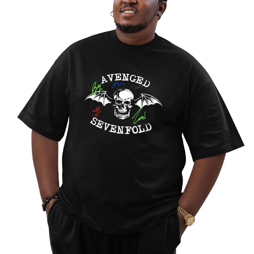 Camiseta Plus Size Avenged Seven Fold Assinaturas