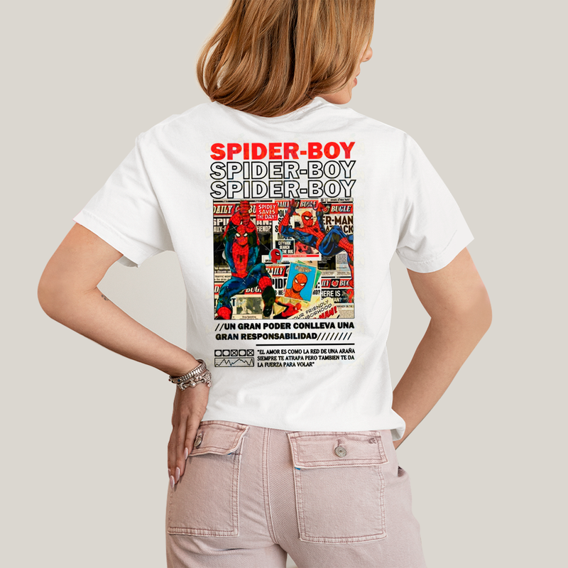 Camiseta Estampada Unissex Spider Boy e Spider Girl BFF ou casal FC