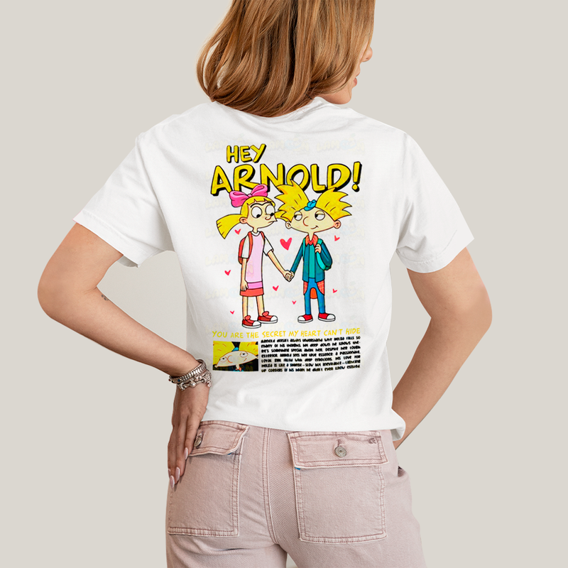 Camiseta Estampada Unissex Arnold e Helga BFF ou casal FC