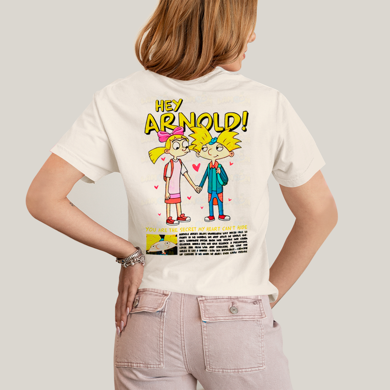 Camiseta Estampada Unissex Arnold e Helga BFF ou casal FC