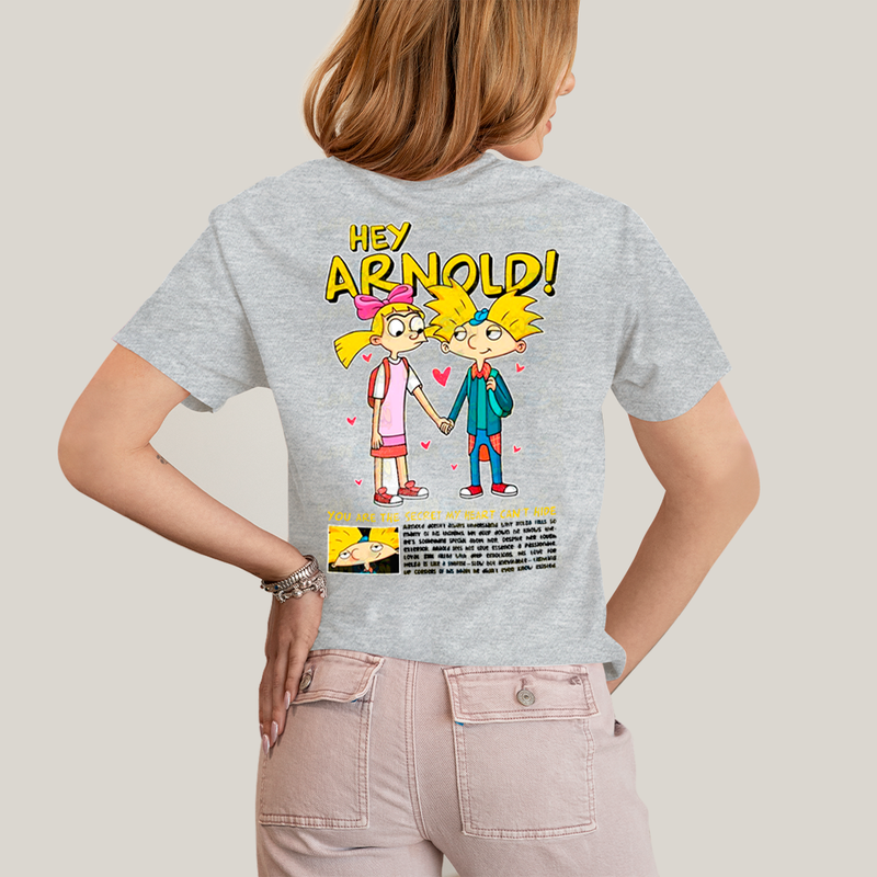 Camiseta Estampada Unissex Arnold e Helga BFF ou casal FC
