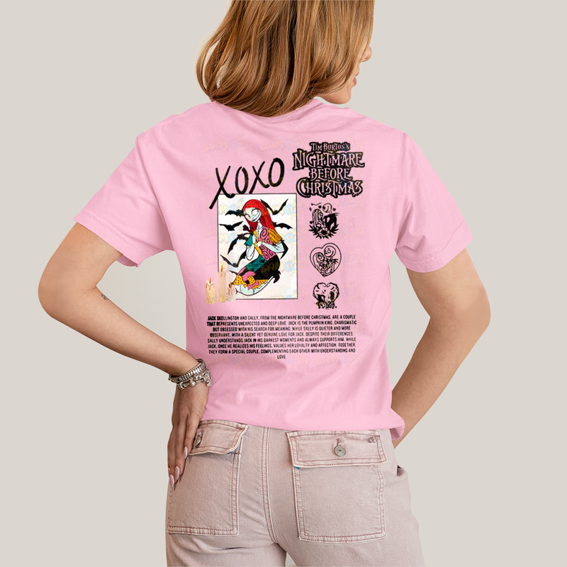 Camiseta Estampada Unissex Jack Skellington e Sally Girl BFF ou casal FC