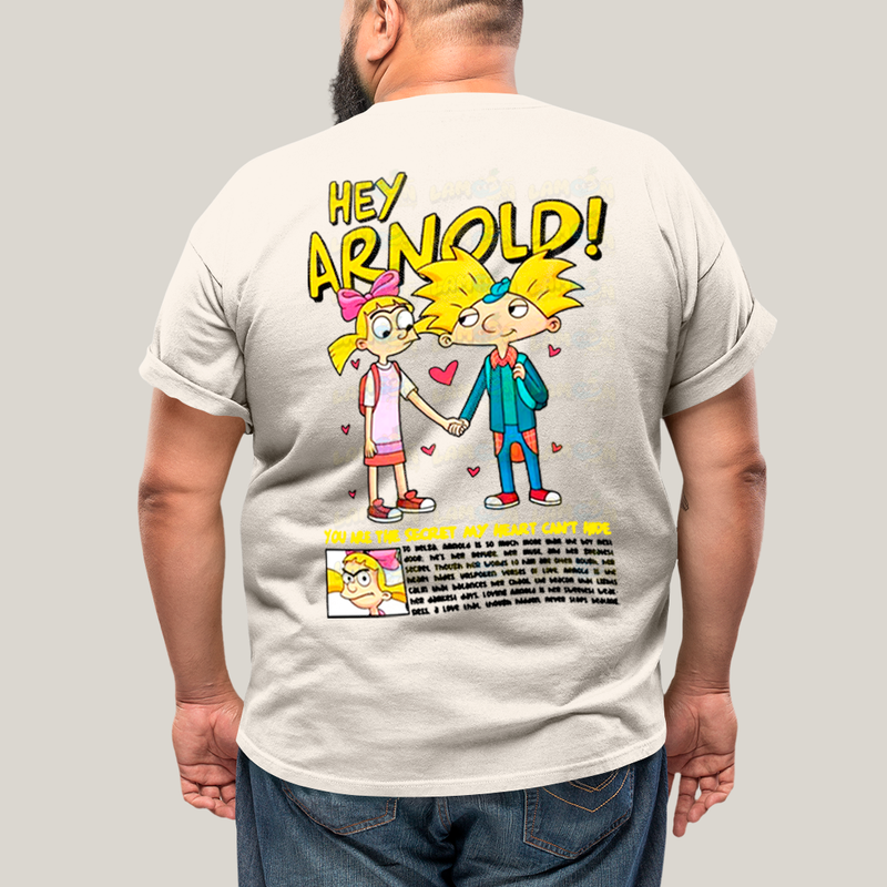 Camisa Algodão Unissex T shirt PLus Size Arnold & Helga BFF ou casal FC