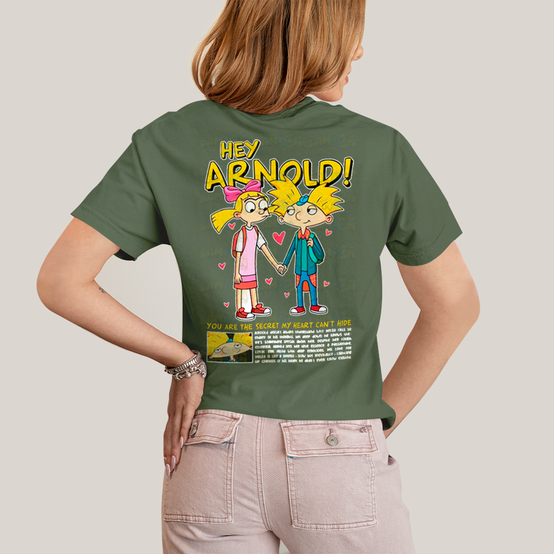 Camiseta Estampada Unissex Arnold e Helga BFF ou casal FC