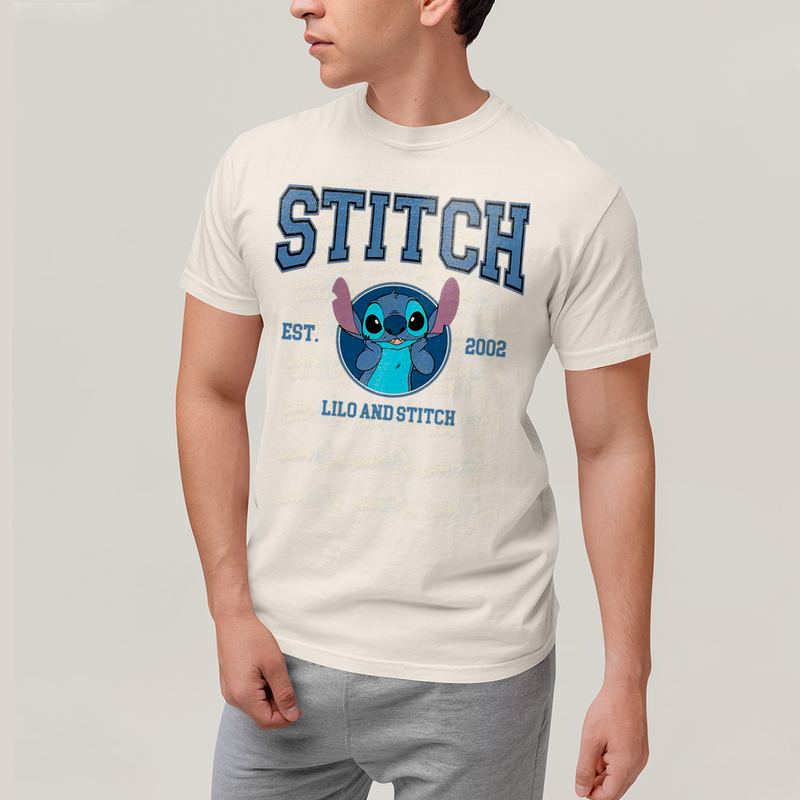 Camiseta Algodão Unissex T shirt Lilo & Stitch Est.2002