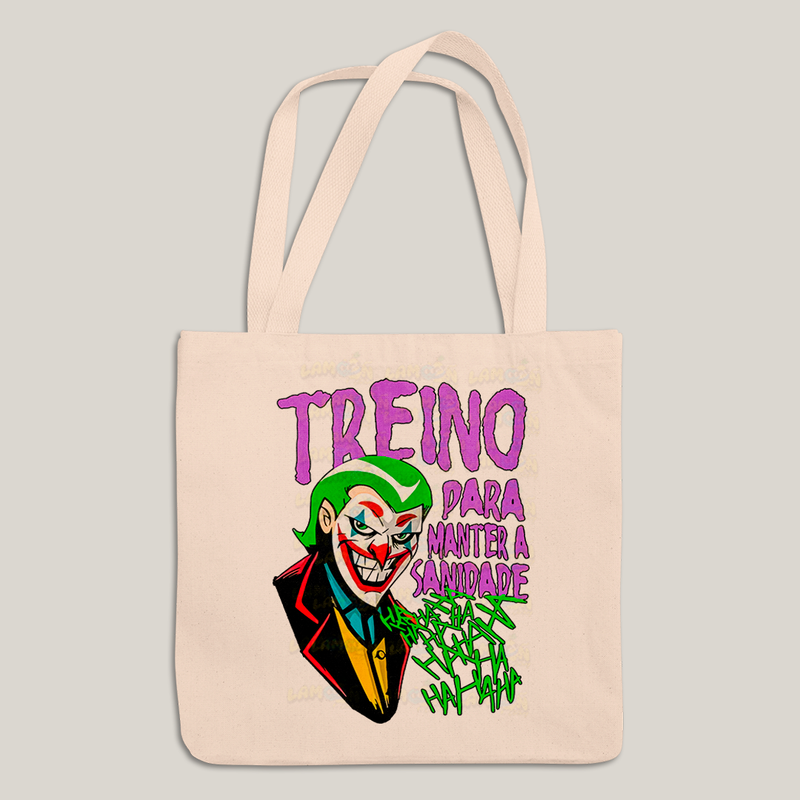Sacola Ecobag Bolsa 38X40 Algodão- Treino Para Manter a Sanidade Coringa DC batman