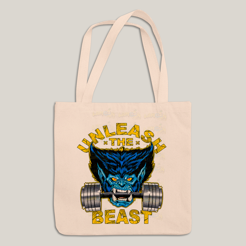 Sacola Ecobag Bolsa 38X40 Algodão-X Men Unleash The Beast a fera academia
