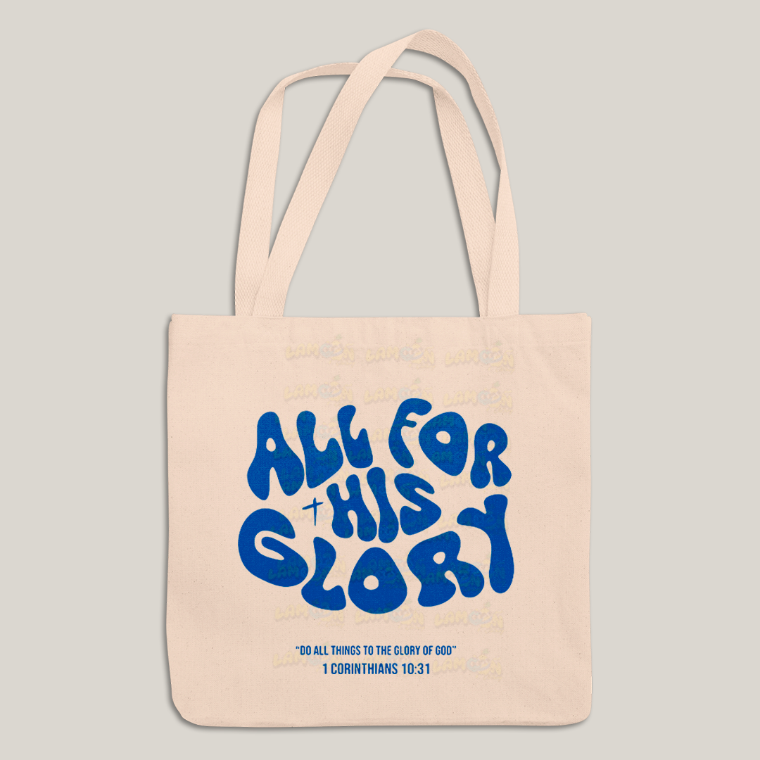 Sacola Ecobag Bolsa 38X40 Algodão- All For His Glory jesus glory of god