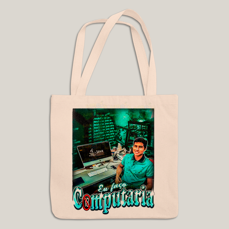 Sacola Ecobag Bolsa 38X40 Algodão-Eu Faço Computaria Matue Meme computação