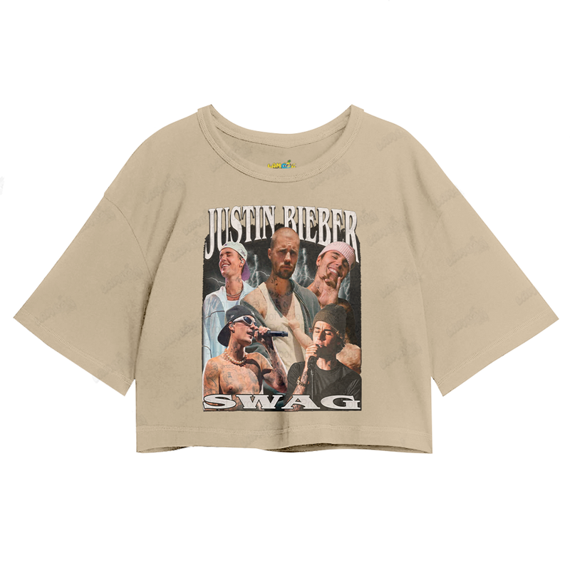 Cropped Oversized Algodão Justin Bieber Swag